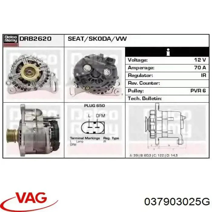 Comprar 037903025G VAG Dynamo