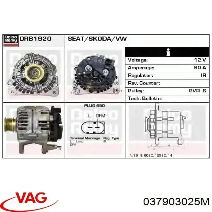Comprar 037903025M VAG Dynamo