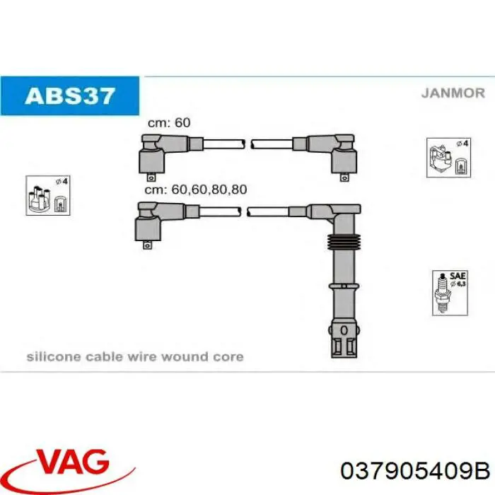 037905409B VAG juego de cables de encendido