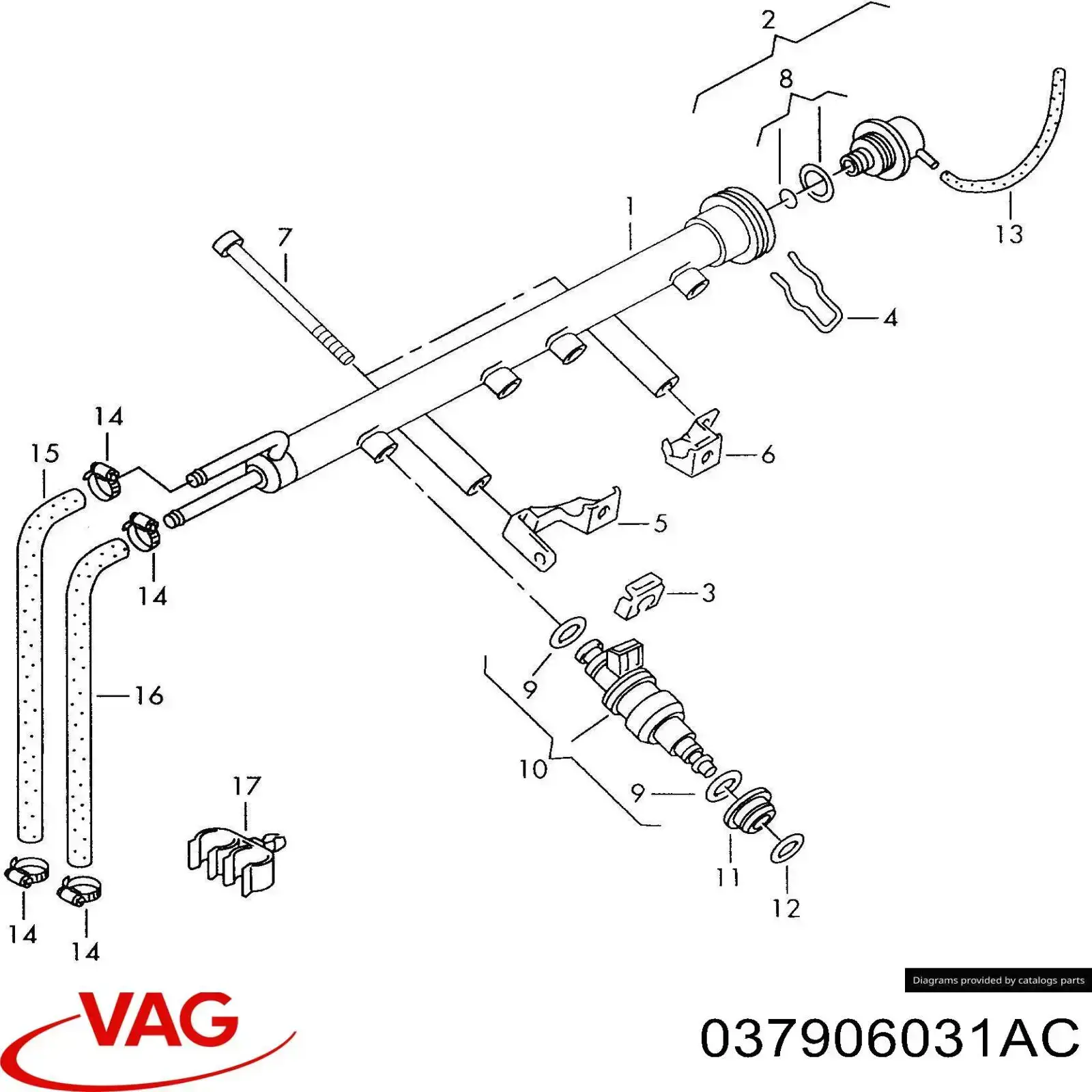 037906031AC VAG Inyector de combustible