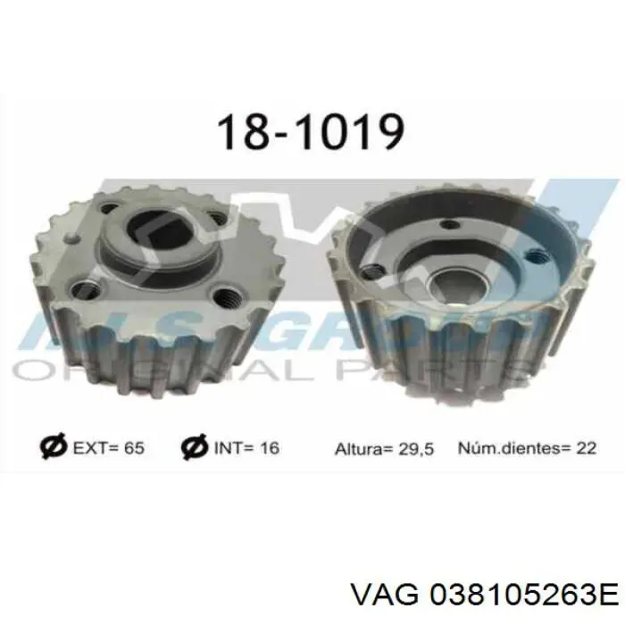 038105263E VAG Piñón del cigüeñal 