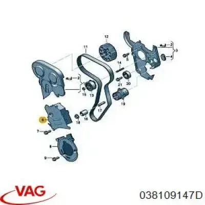 Cubierta central de la correa de distribución VAG 038109147D precio, desde 46,46 EUR