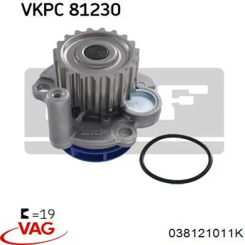 038121011K VAG Bomba refrigerante coche