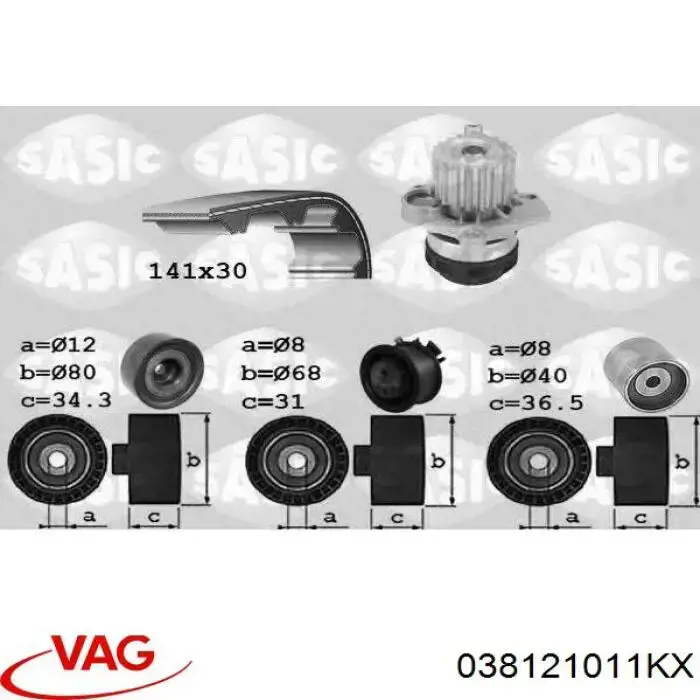 Comprar 038121011KX VAG Bomba de agua para motor