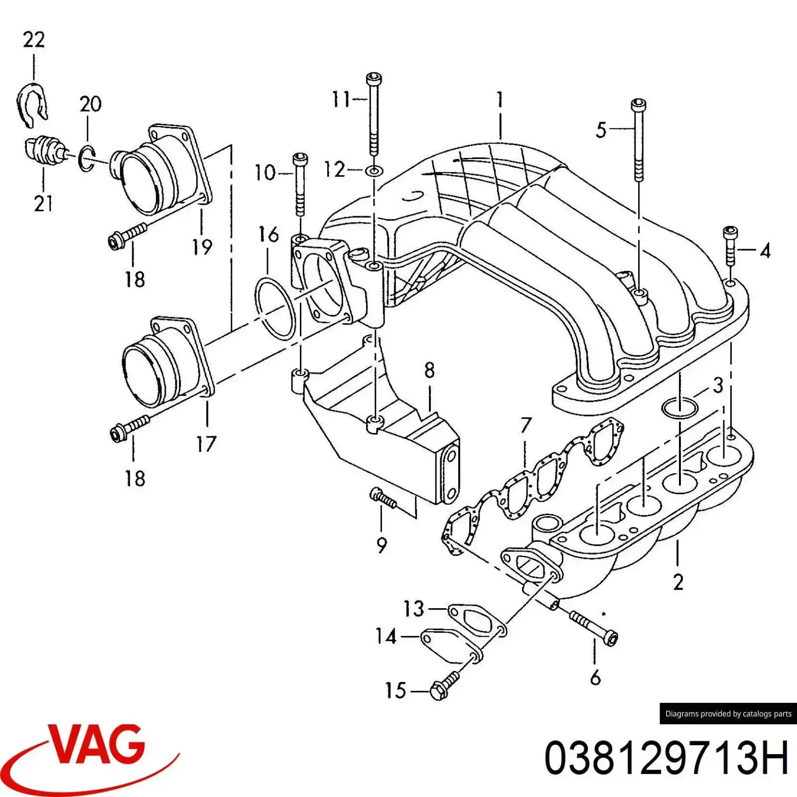038129713H VAG Colector de admisión superior