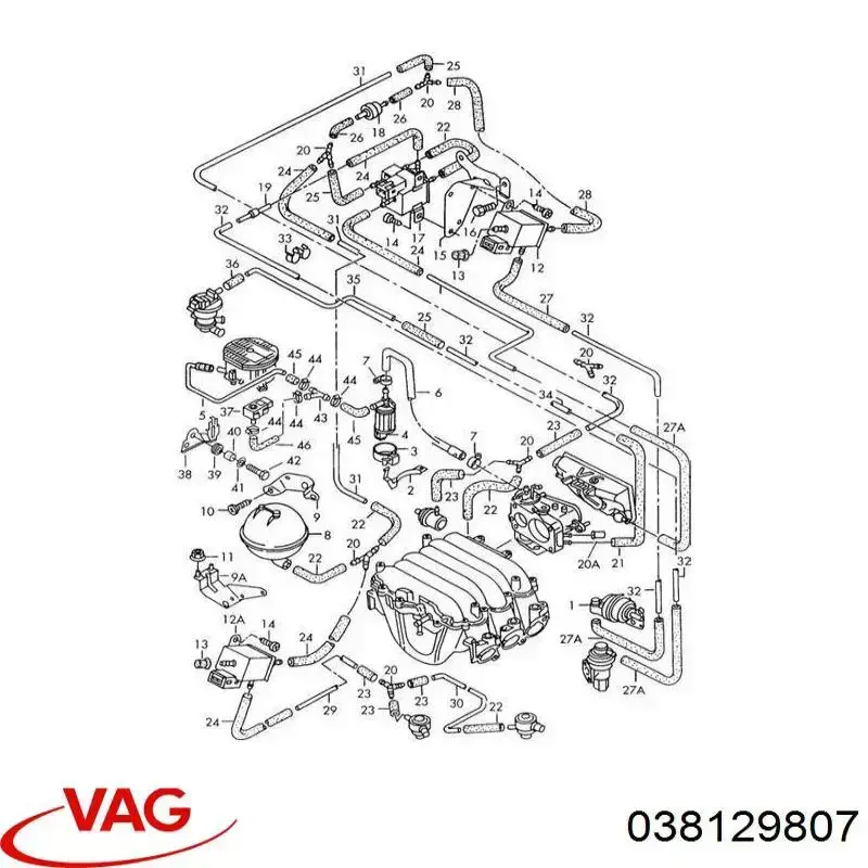 Depósito de vacío del motor VAG 038129807 precio, desde 34,85 EUR