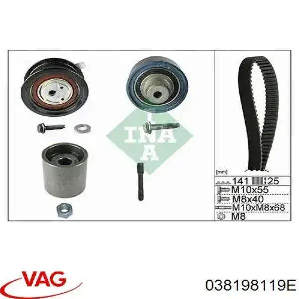 Juego de correas dentadas VAG 038198119E precio, desde 123,96 EUR