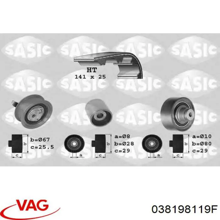 Juego de correas dentadas VAG 038198119F precio, desde 128,96 EUR