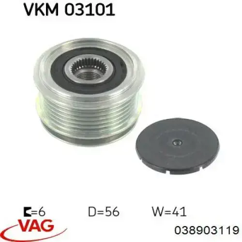 Polea rueda libre VAG 038903119 precio, desde 37,15 EUR