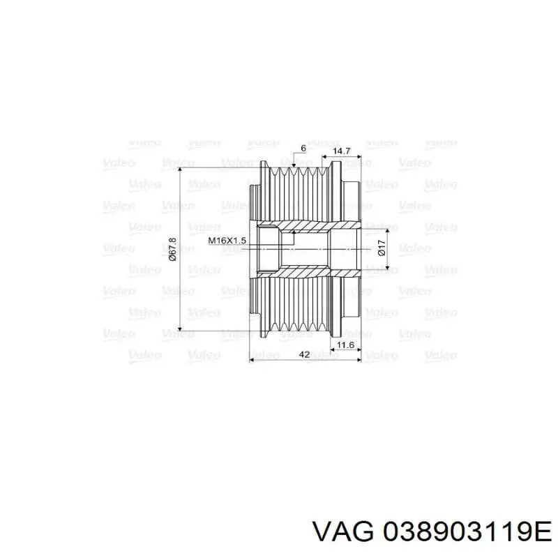 038903119E VAG Rueda libre alternador 