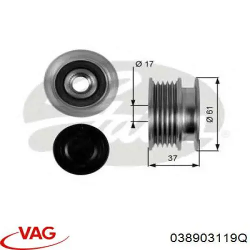 Polea alternador 038903119Q VAG