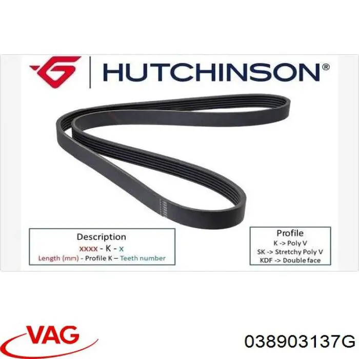 Correa de transmisión trapezoidal VAG 038903137G precio, desde 8,77 EUR