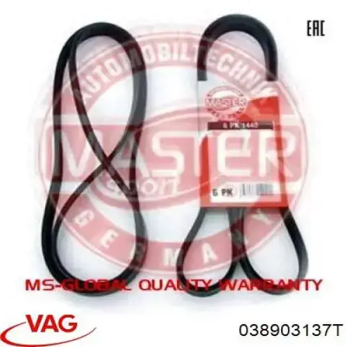 Correa de alternador 038903137T VAG