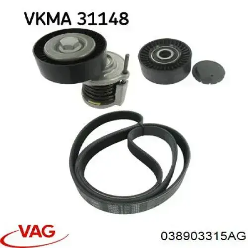 Comprar 038903315AG VAG Tensor de correa poli V 