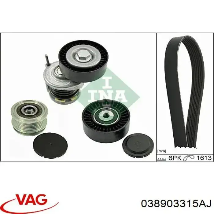 Comprar 038903315AJ VAG Tensor de correa poli V 