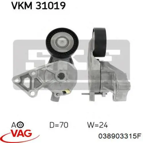 Comprar 038903315F VAG Tensor de correa poli V 