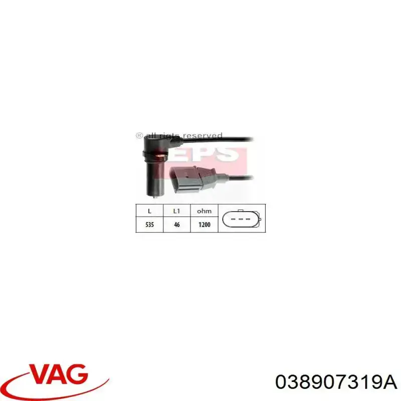 Sensor de posición del cigüeñal Volkswagen Caddy 2 9K9