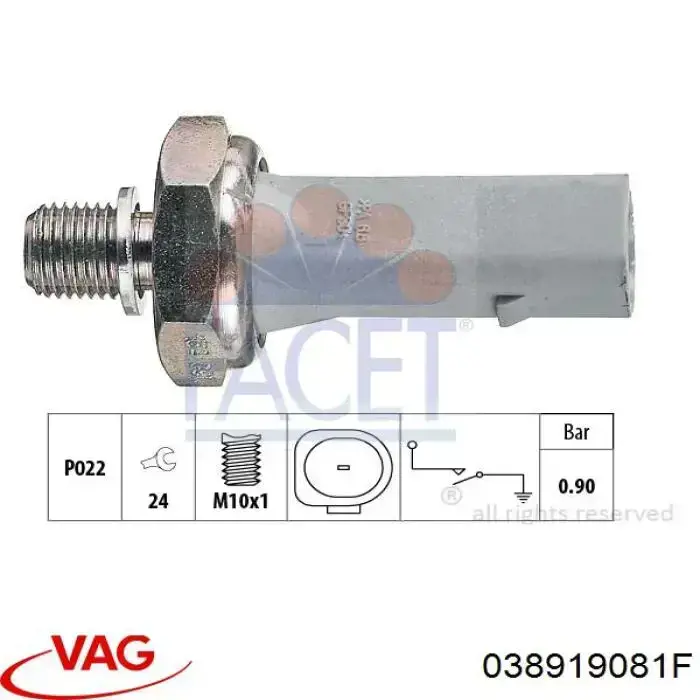 Manómetro de presión de aceite VAG 038919081F precio, desde 5,10 EUR