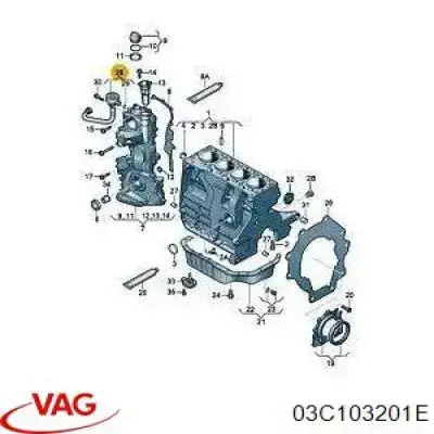 Válvula, ventilación cárter VAG 03C103201E precio, desde 122,75 EUR