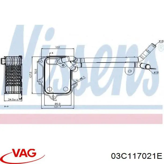 03C117021E VAG Radiador de aceite