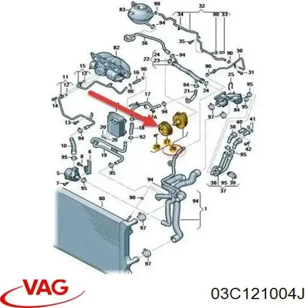 Comprar 03C121004J VAG Bomba de agua para motor