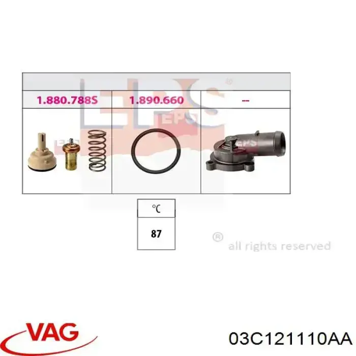 Termostato VAG 03C121110AA precio, desde 14,48 EUR