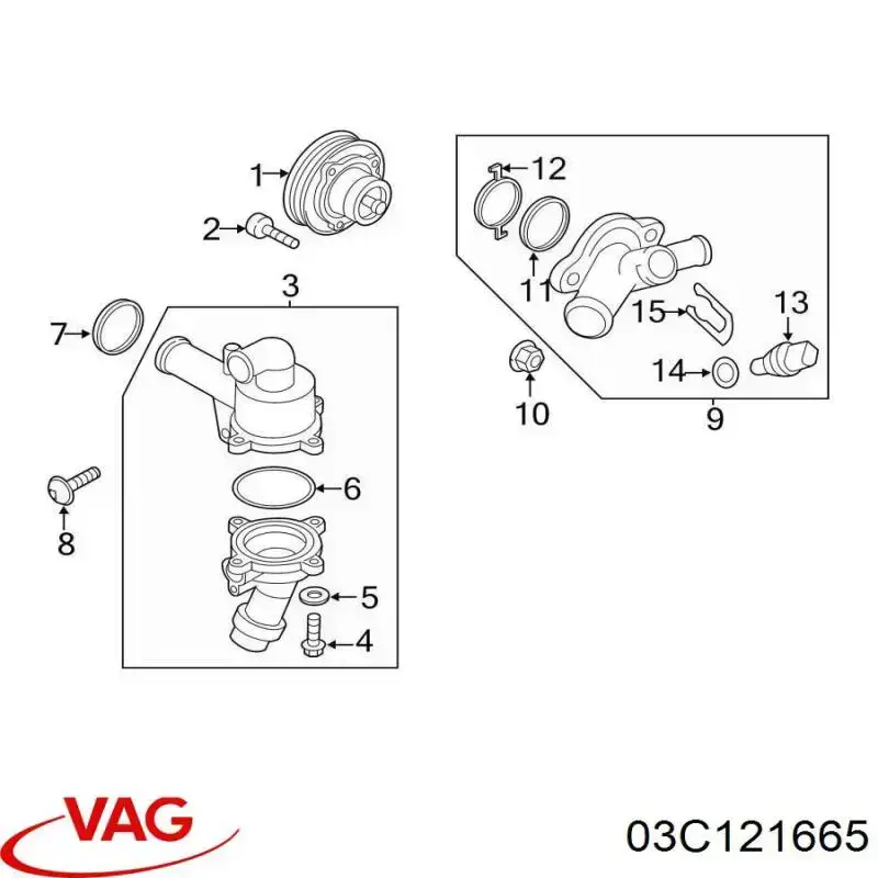 03C121665A VAG junta, bomba de agua