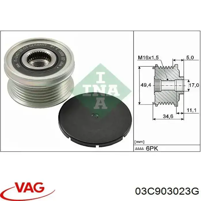 Alternador del motor VAG 03C903023G precio, desde 101,64 EUR