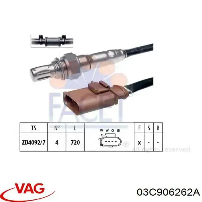 Comprar 03C906262A VAG Sensor de oxígeno previo al catalizador