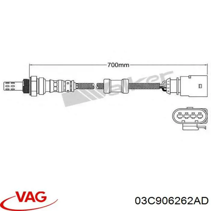 03C906262AD VAG sonda lambda sensor de oxigeno post catalizador