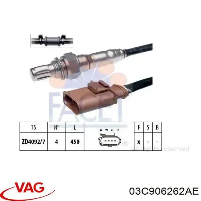 Comprar 03C906262AE VAG Sensor de oxígeno previo al catalizador