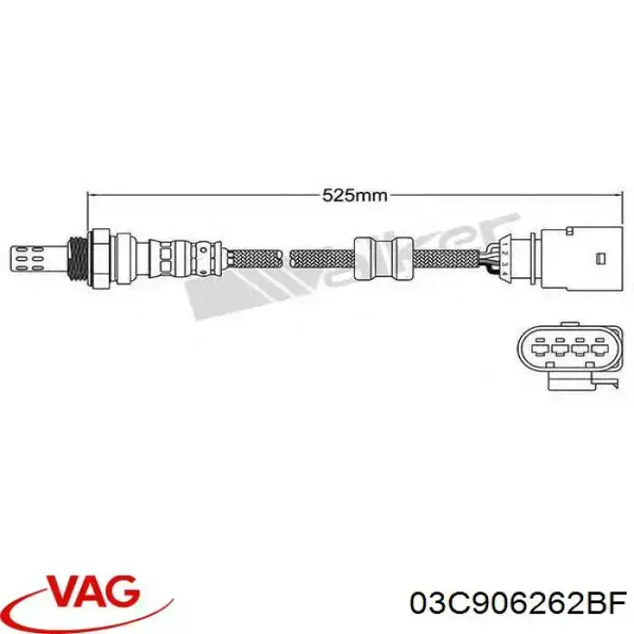 Sonda lambda de oxígeno posterior al catalizador 03C906262BF VAG