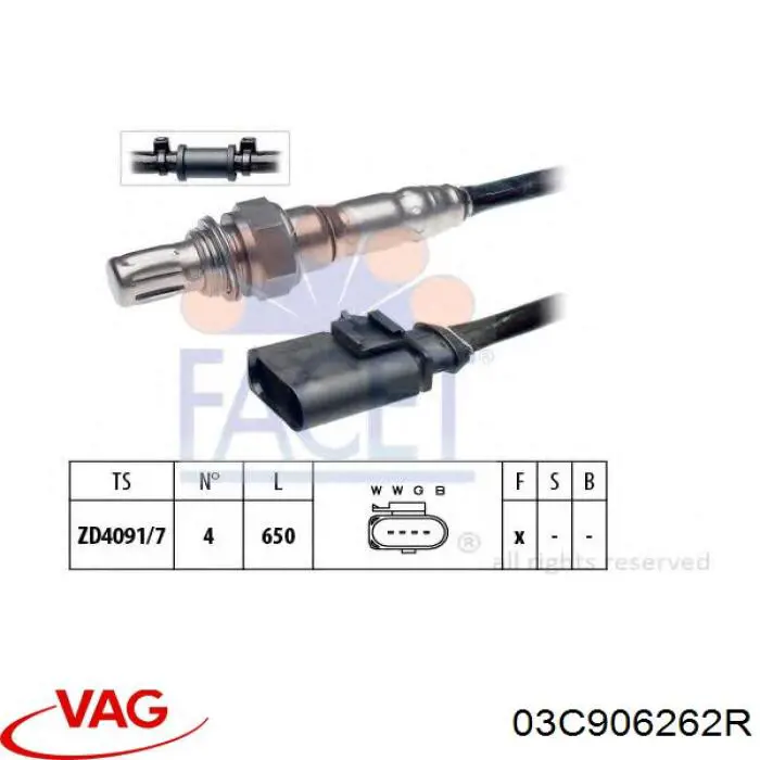 03C906262R VAG sonda lambda sensor de oxigeno post catalizador