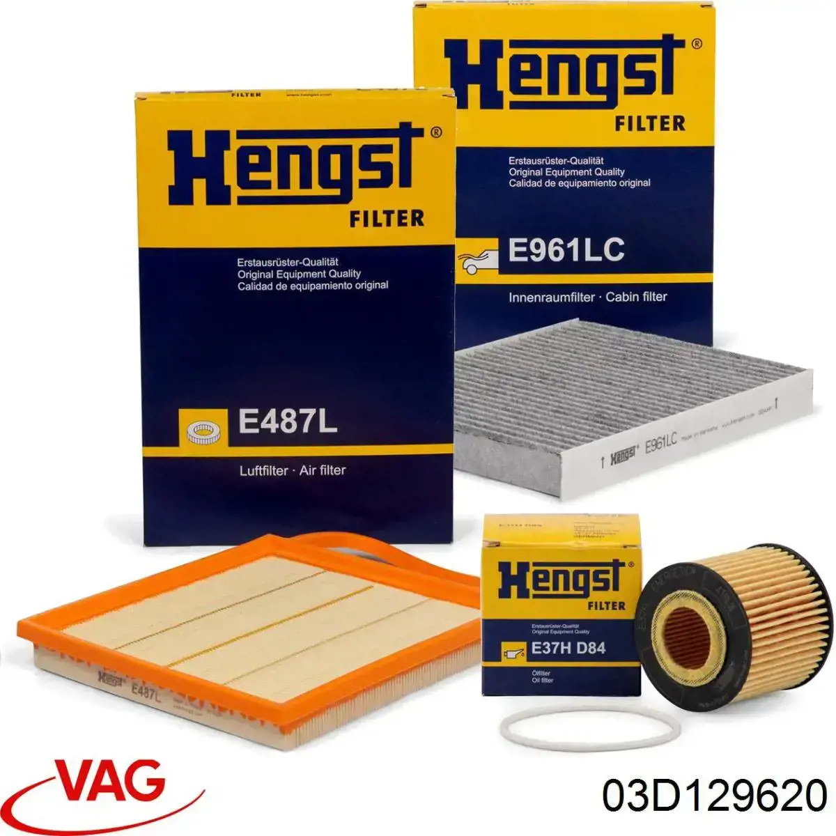 03D129620 VAG Filtro de aire de motor