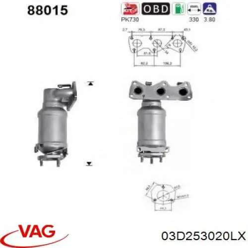 Comprar 03D253020LX VAG Catalizador