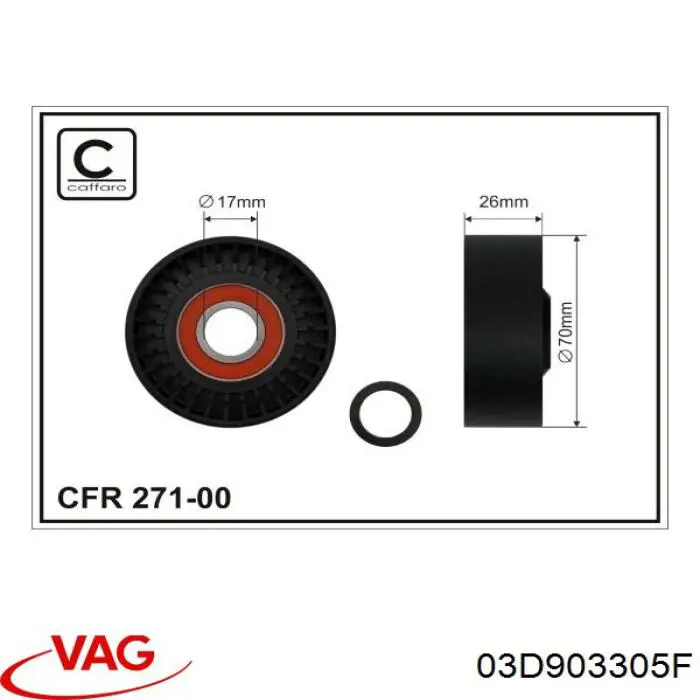 Comprar 03D903305F VAG Tensor de correa poli V 
