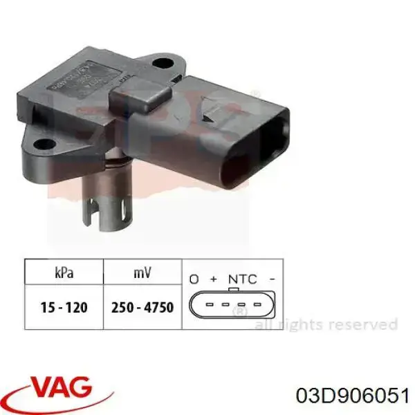 Sensor de presión del aire de admisión VAG 03D906051