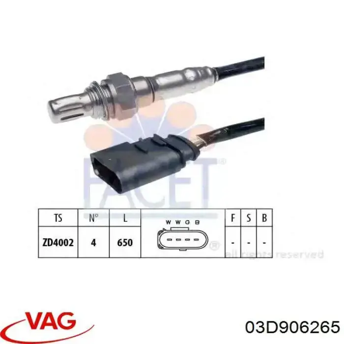 Comprar 03D906265 VAG Sensor de oxígeno previo al catalizador