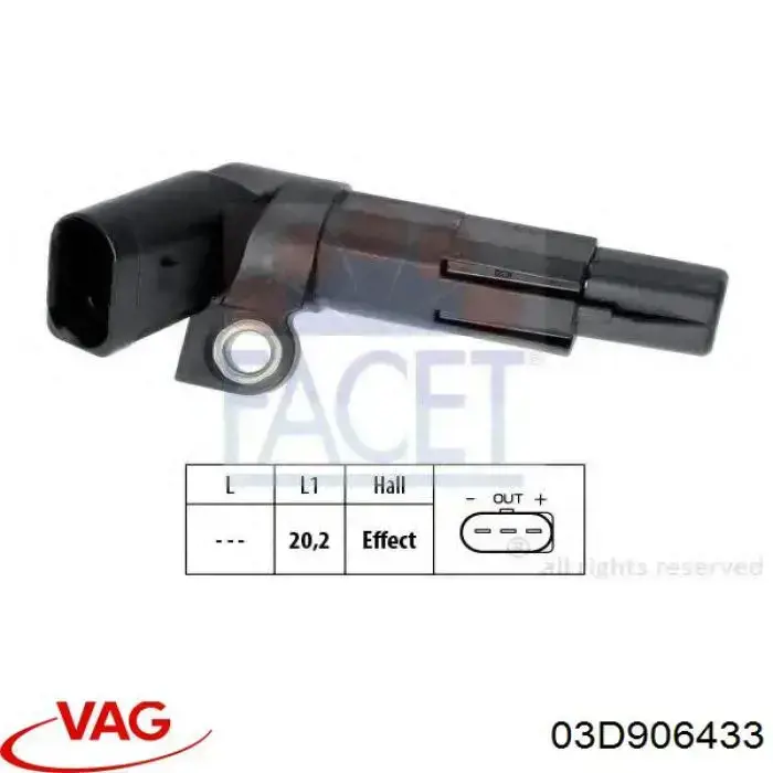 Comprar 03D906433 VAG Sensor de cigüeñal
