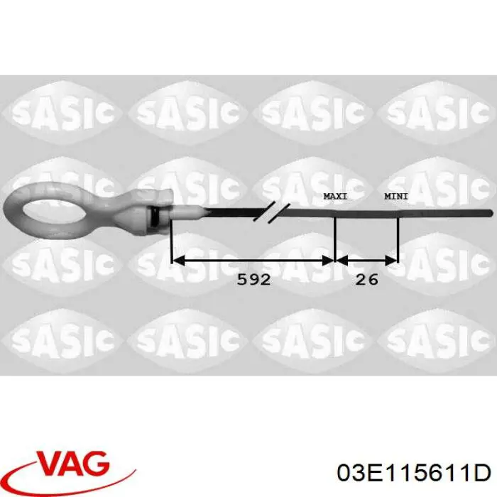 Varilla del nivel de aceite Volkswagen Polo 5 6R1, 6C1