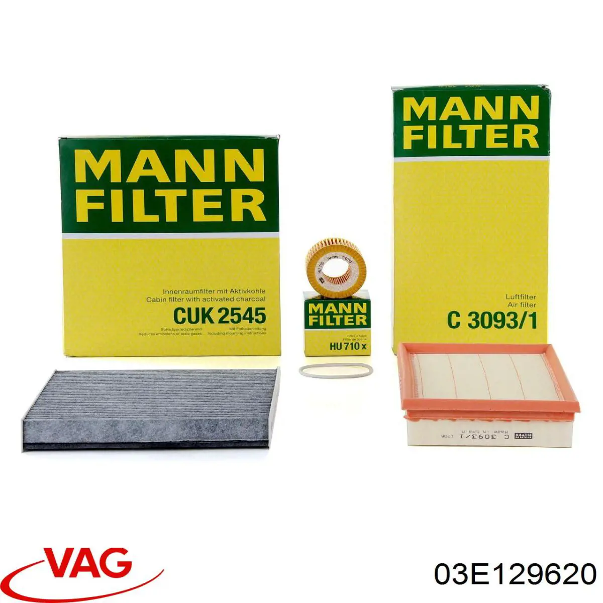 03E129620 VAG Filtro de aire de motor
