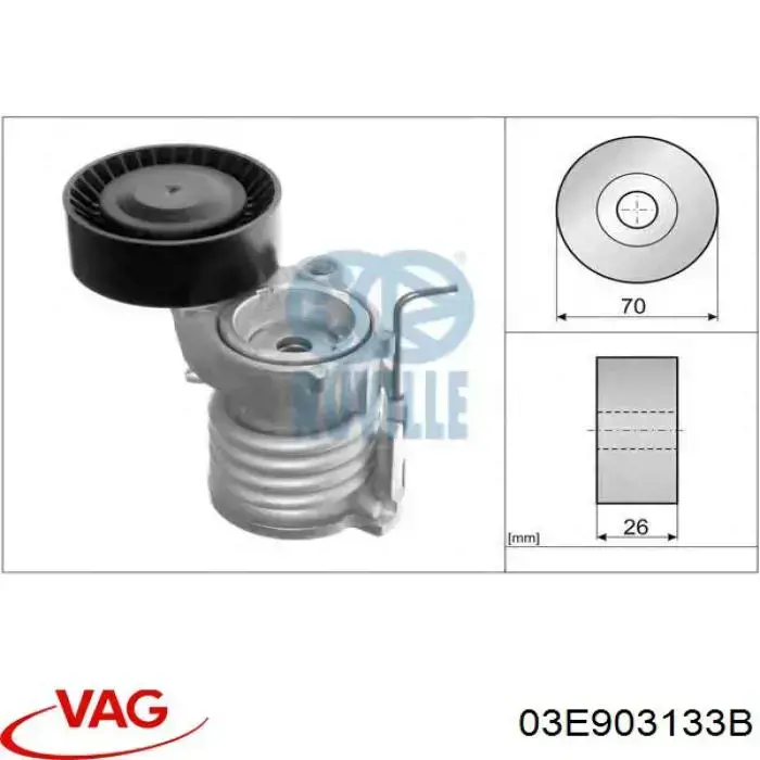 Comprar 03E903133B VAG Tensor de correa poli V 