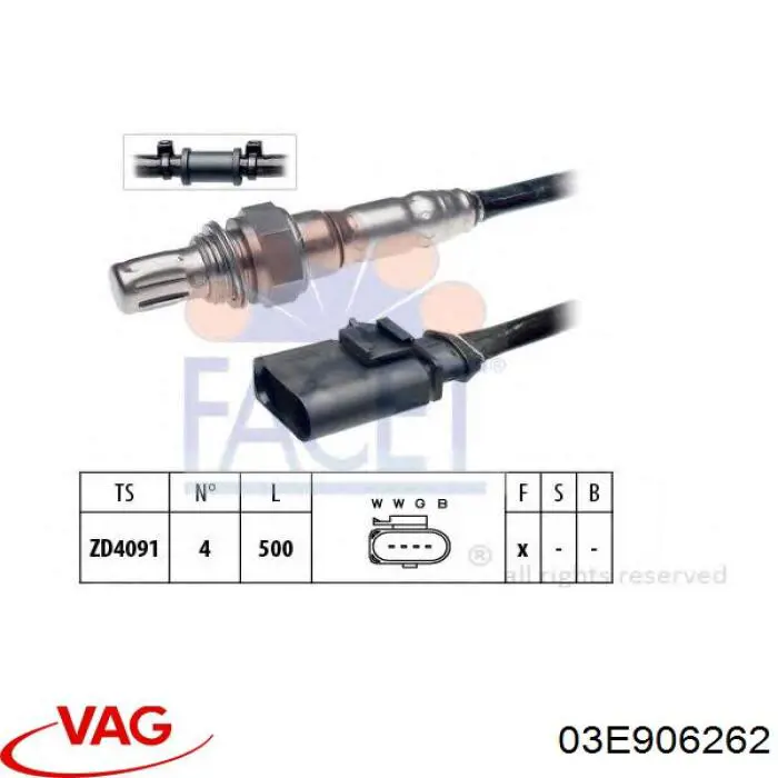 Comprar 03E906262 VAG Sensor de oxígeno previo al catalizador