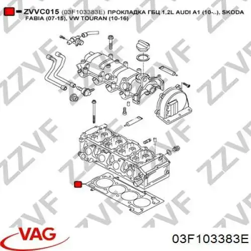 03F103383E VAG junta de culata