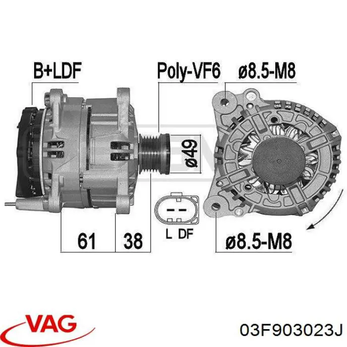 Comprar 03F903023J VAG Dynamo