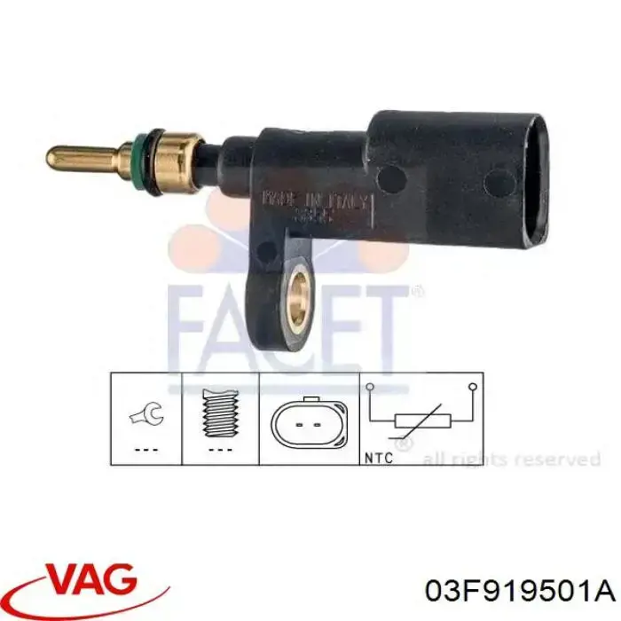 Comprar 03F919501A VAG Sensor de temperatura del refrigerante, salpicadero