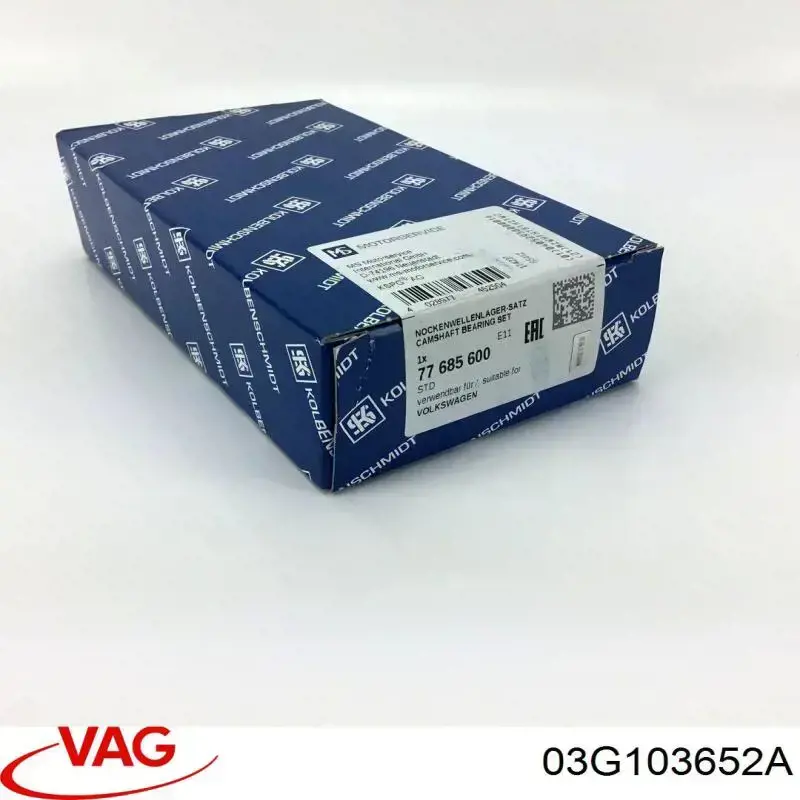 Cojinete de árbol de levas para un muñón, estándar VAG 03G103652