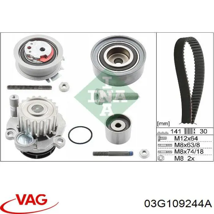Polea correa distribución VAG 03G109244A precio, desde 32,72 EUR