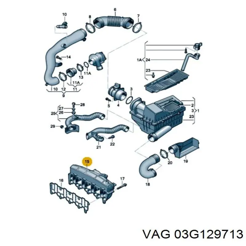 Módulo colector de admisión VAG 03G129713 precio, desde 166,06 EUR