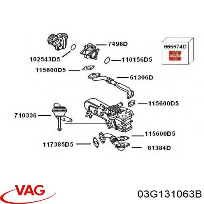 Válvula reguladora EGR VAG 03G131063B